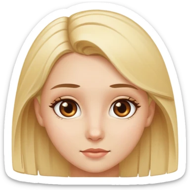 blonde girl with brown eyes sticker