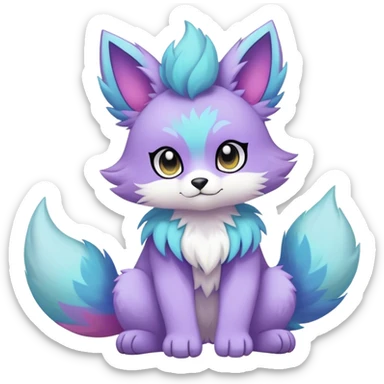 Kawaii pastel edgy colorful ethereal anthro fursona Fakemon sticker