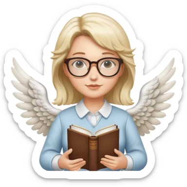 Librarian female angel sticker