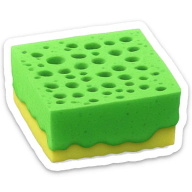 green squared thin dish sponge sticker