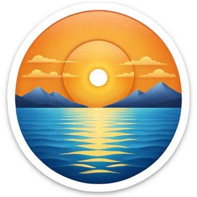 lakeside sunset horizon blue sticker