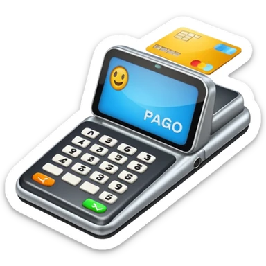 Icono de una terminal de pago con una tarjeta MOBIL sticker