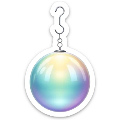 Ethereal floating orb with soft glow and minimal clothing hanger silhouette inside, masculine style energy, light waves radiating sticker