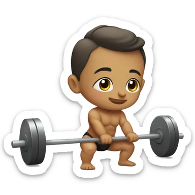A baby doing deadlifts  sticker