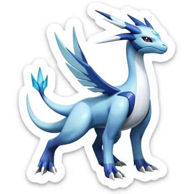 Futuristic lugia-dialga-suicune-Glaceon-hybrid, full body sticker
