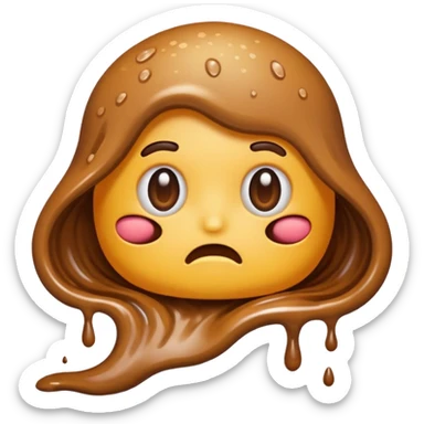 Mix the water drops emoji with the poop emoji to make a liquid diarrhea emoji sticker