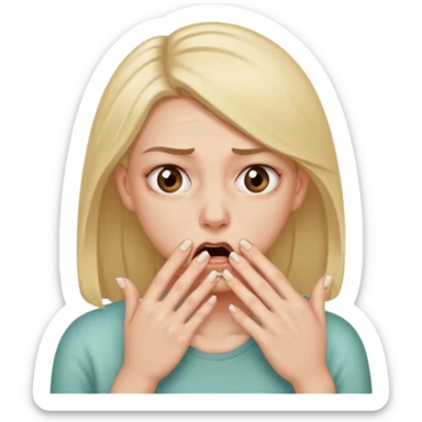 woman bitting nails anxious and sweating sticker