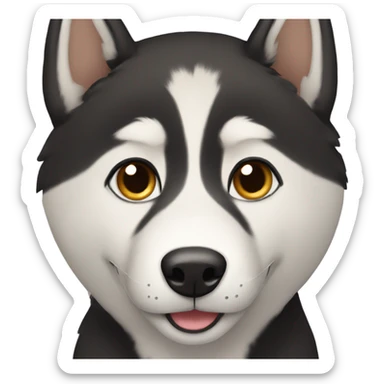 Black husky with light brown eyes sticker
