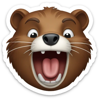 Scared beaver with hands near the mouth sticker
