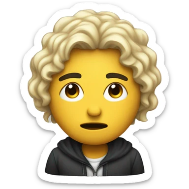 Sentado triste escuchando música  sticker