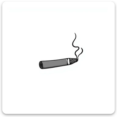 lit cigar with smoke in hand-drawn doodle style sticker