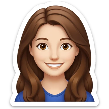 claire richardson cheveux marrons cheveux longs sourire sticker