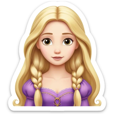 Rapunzel princess with very long blonde hair sticker