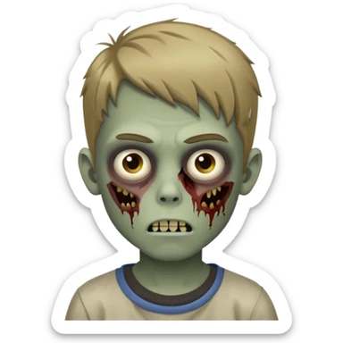 boy zombie teen with dark blonde hair sticker
