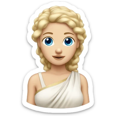 white ancient greek woman pregnant blue eyes blond hair sticker