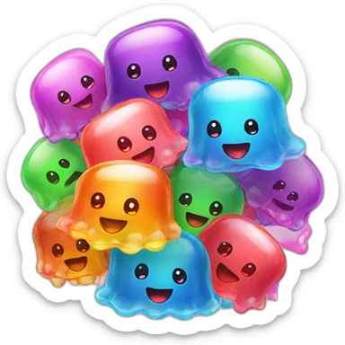 Bunch of colorful jellies sticker