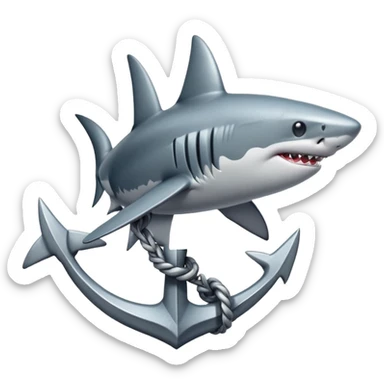 shark wrapped around an anchor sticker