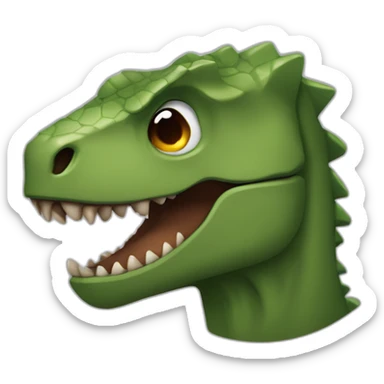 hombre con barba castaño, y ojos verdes con un dinosaurio sticker