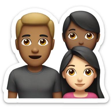 three girls (one latina one white one black) and one gay filipino man sticker