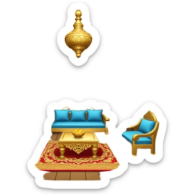 wealthy persian room, sassanid empire, ancient persia sticker