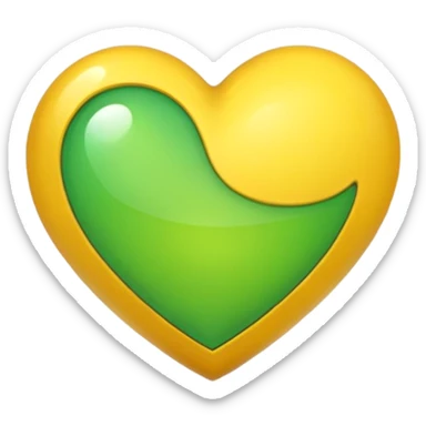 yellow heart + green heart sticker