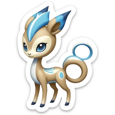 Cool epic legendary slender elegant cute handsome realistic Meloetta-Inteleon-Gabite-Pokémon-Fakémon-fusion-hybrid-creature sticker