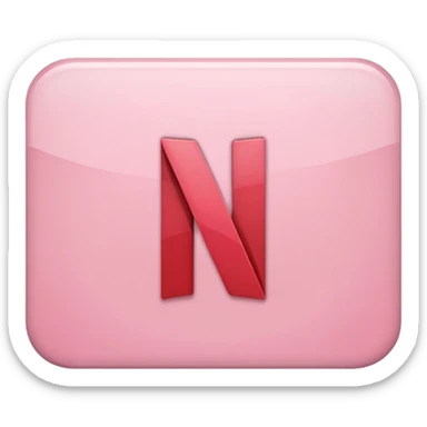 Netflix aesthetic "N" logo in pastel pink sticker