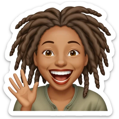 Black woman with locs laughing out loud sticker