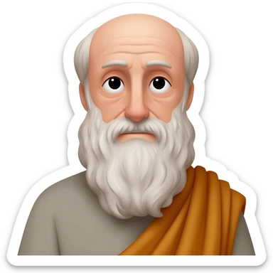 Cinematic Realistic portrait of Aristotle the philosopher, depicted as a wise, contemplative figure in toga sticker