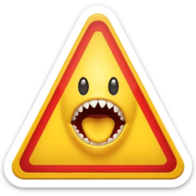 A hazard sign that says bite risk on it sticker