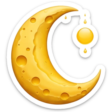 Mealting waning crescent moon make it without face and in yellow coliur sticker