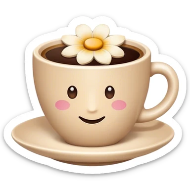 coffee in a cup that looks like a flower (spring vibes) sticker