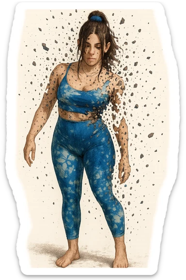 corpo come se si stesse sgretolando come se fosse rotto sticker