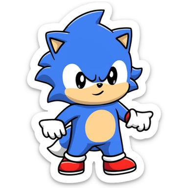 Sonic the Hedgehog, baby Sonic, and Silver the Hedgehog holding hands together sticker