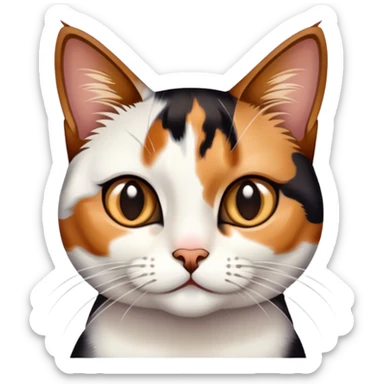 Kira white tan brown black calico cat sticker