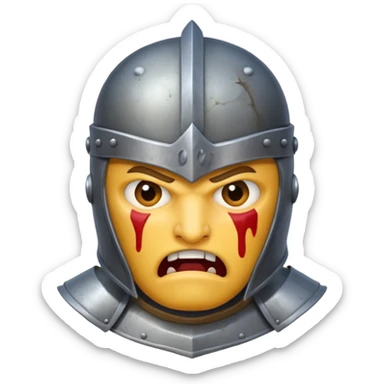 A knight in rage sticker