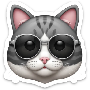 Cat with sunglasses sticker