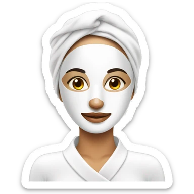 Lady with face mask spa beauty full face relaxing sticker