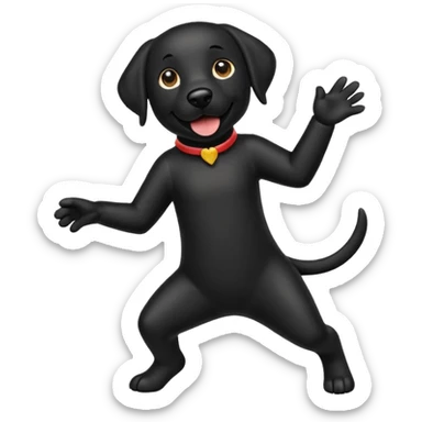Black lab dancing sticker