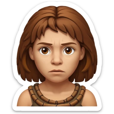 a NEANDERTHAL WOMAN WITH BROWN HAIR sticker