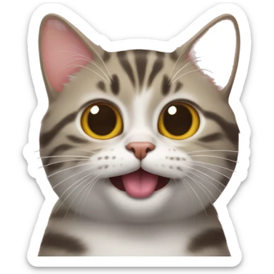 cat sticking out tongue  sticker
