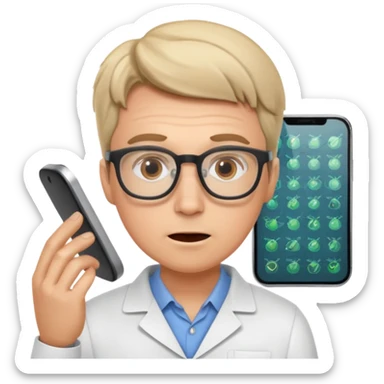 I want an emoji of a crazy data scientist fixing bugs sticker