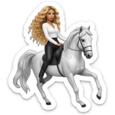 Beyoncé on silver horse sticker