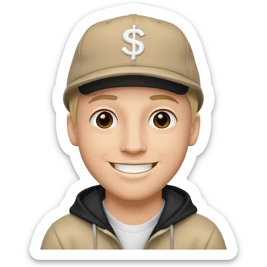 headshot of a white male rapper sticker