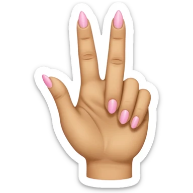 A hand with only the third finger, the thumb, and the pinky pointed up. The ring and index fingers are down sticker