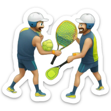 padel game between colleagues sticker