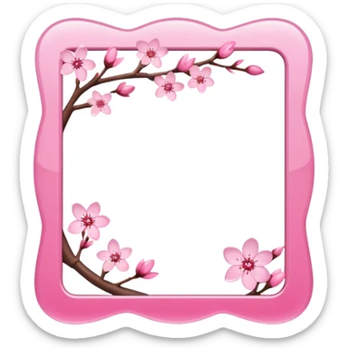 emoji style photo frame with cherry blossom shape sticker
