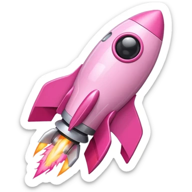 mix light pink dark pink and white girly phone rocket sticker