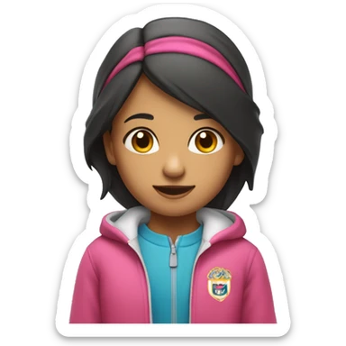 niña pequeña morena con ropa de deporte sticker