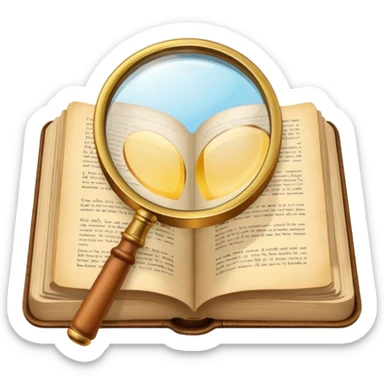 Magnifying glass with a book sticker